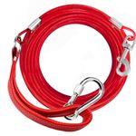 Long Dog Leash Chew Proof, Tie Out Cable for Dogs Heavy Duty 10/20/30/50 ft with Carabiner, Dog Leads for Yard for Medium Large Dogs,Long Leashes with Padded Handle for Training Walking