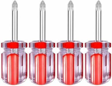 PANSHIYON Stubby Phillips Screwdriver,4 Pieces Short Phillips Screwdriver #2 Magnetic,Small Pocket Driver for DIY Repairing
