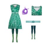 Disgust Green Costume Dress Emotions Cosplay Halloween Outfit 4Pcs Set for Adult