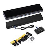 Smart KVM Switch, 8 Port Manual Key Press dvr Switch VGA USB Remote Extension Switcher Console with 8pc Original Cable