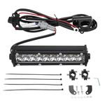 Dual Row 8 Inch 10-30V Led Light Bar, Waterproof Off Road Led Light with Wiring Harness Kit Universal for Most 7/8” handlebar YZ125 YZ250F WR250F KLX110 CRF110F Dirt Pit Bike Motorbike ATV