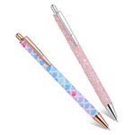 ASTER 2 Pcs Air Release Weeding Pen, Retractable Pin Pen Weeding Tool for Vinyl, Glitter Metal Tint Tools Pin Pen for DIY Craft Vinyl Project (Blue+Glitter)