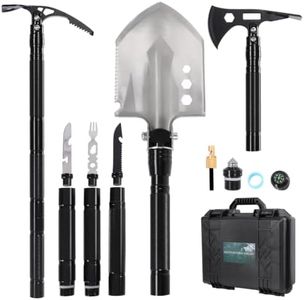 MUMTOP Survival Shovel, 30" Folding Camping Shovel Heavy Duty Carbon Steel
