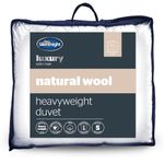 Silentnight Natural Wool Heavyweight Double Duvet - Luxury Temperature Regulating Heavyweight Autumn Winter Duvet Quilt with Breathable Cotton Cover - Double