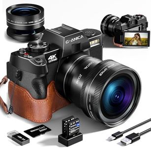 Digital Camera, 48MP Cameras for Photography with WiFi & App Control, 4K Vlogging Camera for YouTube with Bag,Compact Camera,Perfect for Entry-Level Users and Beginners with Macro&Wide Lens-32GB Card