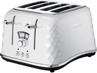 De'Longhi Brillante Toaster 4 Slice Toaster, White, CTJ4003W