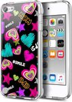 iPod Touch 7 Case, iPod Touch 5/6 Case with Screen Protector, E-Began Glitter Liquid Floating Gradient Bling Diamond, Girls Cute Case for iPod Touch 7th/6th/5th Generation Pink/Aqua