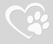 ViaVinyl Dog Paw Heart Decal for dog and animal lovers. For car and truck windows, laptops and Macbooks, iPads and Tablets, iPhones and cell phones, Yeti and Rtic tumbler cups, and more!