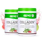 OZiva Vegan Collagen (Guava Glow) with Biotin & Vitamin C For Brighter & Youthful Skin | Collagen Supplement For Women & Men | Plant Based Collagen Powder | Certified Vegan 200g (Pack of 2)