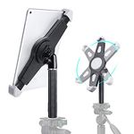 Elitehood IPad Tripod Mount, 360° Rotatable Tablet Tripod Mount Adapter for iPad Pro 12.9 12.5 11 10.5, iPad Air and iPad 4 5 6 and 9.5-14.5in Tablets, for Tripod, Monopod, Tabletop Tripod Stand Etc