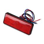 Keenso Universal Turn Light, 12V 24LED Tail Brake Stop Lamp Light Rectangle for Scooters ATVs Moped Bicycles Tricycles (Red shell red light)