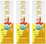 RADIUS USDA Organic Kids Toothpaste 3oz Non Toxic Chemical-Free Gluten-Free Designed to Improve Gum Health for Children's 6 Months and Up - Coconut Banana - Pack of 3