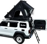 YOUNGHUNTER Triangle Roof top Tent, 1-2 Persons Aluminum Shell Car Rooftop Tent, Sun-Resistent, Windproof, Camping Waterproof SUV Truck Roof Tents, High Density Mattress, Simple Set-Up