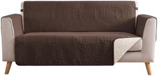 Pamhaven Soft Couch Cover 2 Cushion Sofa, Water-Repellent Sofa Slipcovers for Loveseat, Machine Washable Love Seat Quilted Couch Covers, Pet Friendly Loveseat Slipcovers (Loveseat 56", Chocolate)