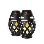 Margaritaville Sounds of Paradise Outdoor Tiki Torch Bluetooth Light-Up Speaker- LED Lanterns/Lamp. Outside Patio Lights, Lantern Portable Bluetooth Tiki Torch Stereo Speakers w/Pole, 2 Pack