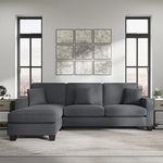 Torque - Moscow 4 Seater Mini L Shape Fabric Sofa Set (Left Side,Dark Grey) for Living Room, Bedroom, Home, Office Furniture | 3 Year Warranty.