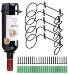 IN HOME DECOR Wall Mounted Metal Hanging Wine Rack Organizer with Screws | Wine Bottle Holder/Organizer/Display Shelf/Storage Rack (Black, Pack of 6)