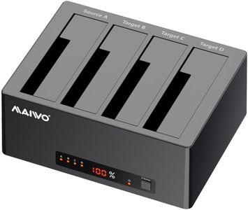 MAIWO 4 Bay Hard Drive Docking Station with Offline Clone for 2.5 3.5 Inch SATA HDD SSD, USB 3.0/eSATA 5Gbps Speed with UASP, 88TB Capacity, External Hard Drive Duplicator Cloner
