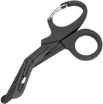 IMKRC - Titanium Bandage Shears Scissors EMT and Medical Scissors, Stealth Black Coated for Nurses, Students, Emergency Room Paramedics - Perfect Nurse Scissors for First Aid, Tough Cuts (Black, 19cm)