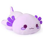 Onsoyours Cute Axolotl Plush, Soft Stuffed Animal Salamander Plush Pillow, Kawaii Plush Toy for Kids (Pruple Axolotl, 19''), Purple