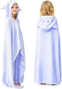 ZIONOR Hooded Towel for Kids - 35'' x 50'' Extra Large Bath Towels for Kids 3-10 Yrs, Premium Soft Towels for Boys Girls, Rayon Made from Bamboo (Purple, Shark)