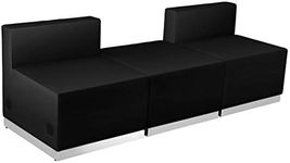 Flash Furniture HERCULES Alon Series Black LeatherSoft Reception Configuration, 3 Pieces