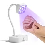 YOKE FELLOW UV Nail Lamp - Mini UV Light for Gel Nails with LCD Display, Auto Sensor Rechargeable Cordless Nail Lamp with 2 Timers Nail Dryer