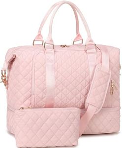 CAMTOP Women Ladies Travel Weekender Bag Overnight Duffel Carry-on Tote Bag fit 15.6 Inch Laptop Computer, Z-2pcs Pink, Medium, Women Ladies Travel Weekender Bag