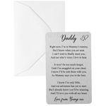 Personalised Sentimental Keepsake Daddy From Baby Bump Metal Wallet Card Dad To Be Fathers Day Gift (Organza Gift Bag)