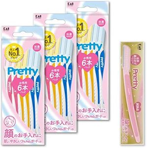 [Amazon.co.jp Exclusive] Kai Kai Pretty Face Sleigh Razor for Sensitive Skin (18 + Bonus 1 Piece), Female Razor, Facial Buff Eyebrows, Hair Treatment Set, 1 Set (x1)