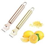 2 PCS Lemon Zester Peeler Tool,Professional Lemon Zester with Canelle Knife Stainless Steel Lemon Slice for Gin Cocktails, Lime Oranges, Kitchen Tool