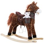 Spielwerk® Rocking Animal Plush Swing For Children Kids & Babies | Rocking Toy Chair With Musical Sounds | Balance Training Seat Belt Soft and Cute for Boys and Girls Pony | Horse