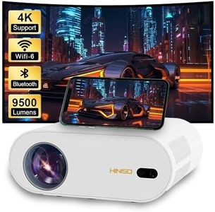 4K Projector, HINISO Projector R1 Upgraded 9500 Lumens with WiFi 6 and Bluetooth 5.2 | Auto Keystone | AutoFocus, Native 1080P Home Theater Movie Projector Compatible with Phone/Laptop/TV Stick