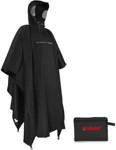 Andake Rain Poncho Lightweight Raincoat Unisex Rain Jacket with Waterproof Hood for Camping, Hiking, Outdoor Activities (Black)