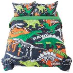 ADASMILE A & S Kids Dinosaur Comforter Twin for Boys Teens Dinosaur Bedding Set Twin 5 Pieces Bone Dinosaur Comforter Set with Sheets Kids Bed in A Bag Comforter T-Rex Dinosaur Comforter Home Decor