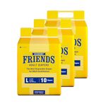 Friends Economy Adult Diapers Tape Style - 30 Count (Large) with odour lock and Anti-Bacterial Absorbent Core- Waist Size 29.53-57.09 Inch ; 75-145 Cm