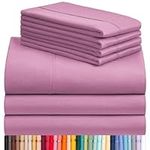 LuxClub 7 PC Split King Sheet Set, 