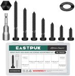 EASTPUK 74Pcs 5/16 Hex Head Lag Bolts Screws Assortment Kit, Heavy Duty Lag Screws with Washers, 304 Stainless Steel, 5/16 Bolt for Wood, Fully Thread, Black Oxided with Hex Socket