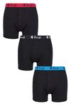 Pringle Mens Cotton Button Boxer Pack of 3 Black Contrast L