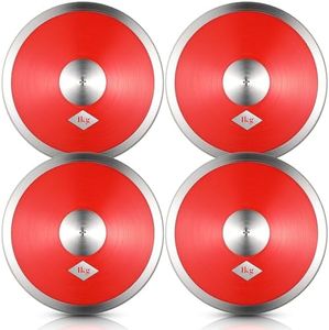 VercanMonth 4 Pcs 1 kg Sports Training Discus Boys Girls Discus Track and Field Discuses Track and Field Training Equipment for High School and College Throwers Practice and Competition (Red)