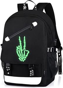 Anime Victory Gesture Backpack for Boys, School Bags Glow Bookbags for Teenagers