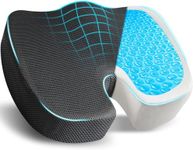 Grin Health Gel Seat Cushion for Pressure Relief | Cushion for Sciatica | Seat Cushions for Tailbone Pain Relief and Back Pain | Coccyx Cushion for Sitting for Office Chairs, Car Seat & Wheelchair