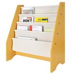 SortWise 4-Tier Kids Book Rack Storage Sling Bookshelf Toy Display Shelf, Natural