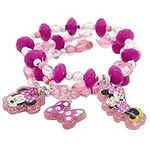 Claire's Disney Minnie Mouse Bracelets for Girls 3-6 Years - 3 Pack Sparkling Stretch Beaded Bracelets with Charms - Ideal Kids Jewellery Gift Set for Birthdays, Christmas, and Playtime