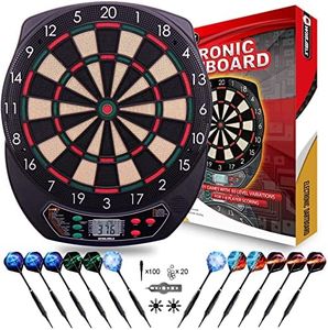 WIN.MAX Electronic Dart Board Soft Tip Dartboard Set LCD Display with 12 Darts 100 Tips Power Adapter