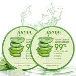 ASYBO 300x2 ML Natural Aloe Vera Gel -Organic Moisturizing Aloe Vera, Soothing and Hydrating, Sunburn and Scar Repair, After Sun Care for Face Body Hair