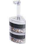 Pawfly Aquarium Corner Sponge Filter Quiet Betta Fry Shrimp and Small Fish Bio Foam Filter with Natural Stones Gravels and Ceramic Rings for Fish Tanks up to 200 Litre (Air Pump Not Included)