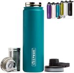 The Tea Spot Steepware Tea Tumbler and Thermos, 22oz, Tea Bottle with Tea Infuser for Loose Leaf Tea or iced Coffee, Sleek Double Wall Tumbler & Insulated Travel Bottle - Teal