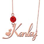 HUAN XUN Personalized Any Name Necklace with Birthstone