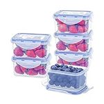 EASYLOCK 6 Pack 500ML Small Food Storage Containers with Lids Airtight, Meal Prep Containers Reusable, Deli Containers with Lids, Snack Box, Salad Containers, Freezer Storage Boxes